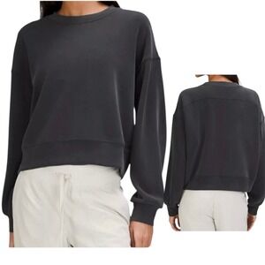 Lululemon Softstreme Crewneck Oversized Pullover  Women's deep Charcoal Grey